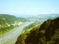 EBI 1987 Sir 009  Labe a Ústí nad Labem od zříceniny hradu Střekov. První etapa 5. 7. 1987