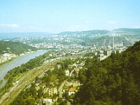 EBI 1987 Sir 010  Labe a Ústí nad Labem od zříceniny hradu Střekov. První etapa 5. 7. 1987