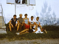 EBI 1987 Sir 065  Hvězdárna Kleť 8. 7. 1987. Zleva Vladimír Karl, Antonín Mrkos, Dalimila Hlávková, Otto Pósa, ?, ležící Michal Stánec