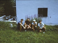 EBI 1987 Sir 066  Hvězdárna Kleť 8. 7. 1987. Zleva Vladimír Karl, Zdeněk Štorek, Otto Pósa, Michal Stánec