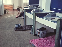 EBI 1988 Sir 013  Neděle 3. 7. 1988. Spaní ebicyklistů v HaP Prešov. Otto Pósa