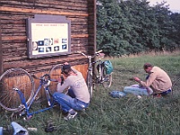 EBI 1989 Sir 101  Sobota 15. 7. 1989. Hvězdárna Žilina - cíl EBI 1989. Karel Strašil (poprvé na Ebicyklu) a Josef Vondrouš