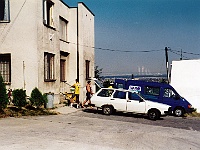 Ebi 1995 Paedr 019  7.8.1995 na hvězdárně v Hlohovci ráno. Na obzoru el. Jaslovské Bohunice