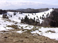 SKI 2008 Mirek 015  Ani na vrcholu Velkého Javorníku není moc sněhu - sobota, 23. února