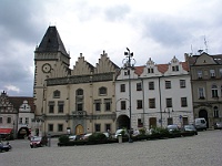 Ebi 2010 Riha 067  Žižkovo náměstí v Táboře se zajímavými věžními hodinami.