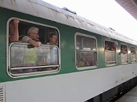 EBI 2011 Ottakarka 149  Poslední ebicyklisté ve vlaku opouštějí Pardubice a míří do Prahy.