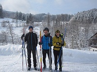 SKI 2013 Ottakarka 02  Vrcholová trojice - Martin, Ottakar L. a Linda před útokem na Kohútku.