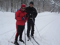 SKI 2013 Ottakarka 12  Hanka a Jura Cabovi při cestě na Papajské sedlo v sobotu 23.2.2013.