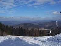 SKI 2014 Eddy 014  Pohled od Portáše na Beskydy,zleva Kněhyně, Smrk, Lysá h. a Vysoká