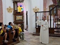 Ebi 2016 Roman 174  Zelená hora, kostel sv. J. Nepomuckého - páter Mgr. Vladimír Záleský provází (nejen) Ebicykl