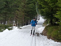 SKI 2016 Mirek 003  Běžecká stopa je ale neupravená (Kolasára) - čtvrtek, 18. února