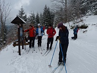 SKI 2016 Mirek 045  Na důvěrně známé vyhlídce (Iljušin, Karin, Kája, Jája) - sobota, 20. února