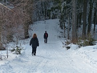 SKI 2017 Mirek 043  Cesta na Papajské sedlo je stále po hranici (Jája, Jura Cáb) - pátek, 10. února