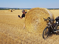 Ebi2018 Mateno 083  etapa Litomyšl - Medlov, Mateno - pozdrav z Ebicyklu