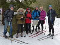 Ski 2018 Mirek 41  Na Papajském sedle (Zvěd, Kaja, Lila, KolaSára, Ilona, Martin) - sobota, 24. února