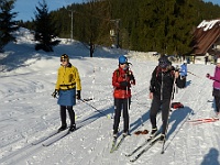 SKI 2019 Mirek 012  Běžecký okruh v Karlovicích (Linda, Plškovi, Ilona) - čtvrtek, 7. února