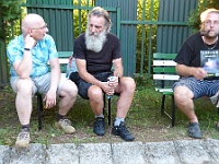 EBI 2021 Mirek 019  Dušan Krcha ml, Petr Prokop, Miloš Obert před hvězdárnou. - sobota, 17. července