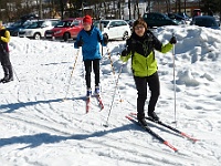 Ski 2022 Mirek 006  Druhý den začínáme na mokrém sněhu ve Velkých Karlovicích (Bohouš, Radka) - čtvrtek, 24. února