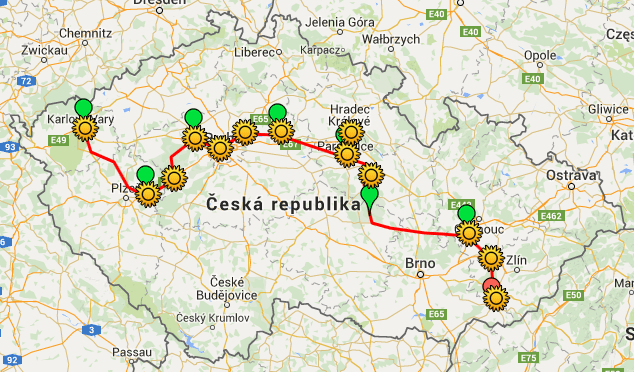 Trasa 10. ročníku - kliknutím si zobrazíte mapu v Google mapách