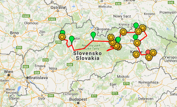 Trasa 11. ročníku - kliknutím si zobrazíte mapu v Google mapách