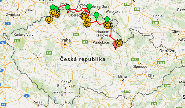 Trasa 13. ročníku - kliknutím si zobrazíte mapu v Google mapách