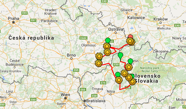 Trasa 15. ročníku - kliknutím si zobrazíte mapu v Google mapách