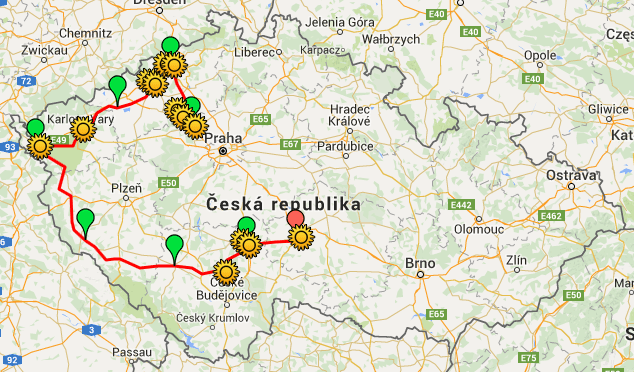 Trasa 16. ročníku - kliknutím si zobrazíte mapu v Google mapách