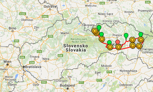 Trasa 17. ročníku - kliknutím si zobrazíte mapu v Google mapách