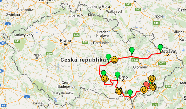 Trasa 23. ročníku - kliknutím si zobrazíte mapu v Google mapách