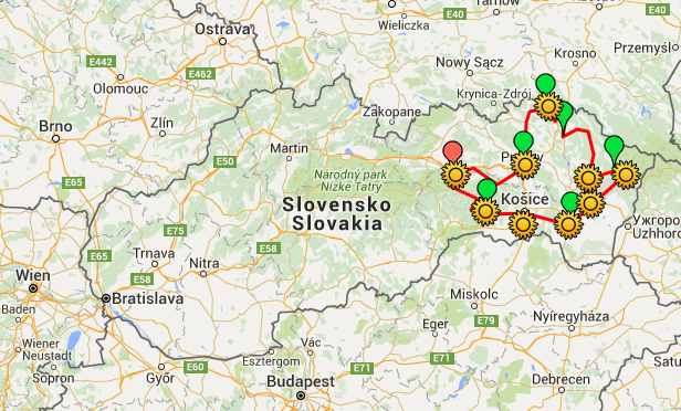 Trasa 25. ročníku - kliknutím si zobrazíte mapu v Google mapách