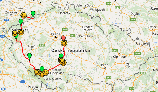 Trasa 27. ročníku - kliknutím si zobrazíte mapu v Google mapách