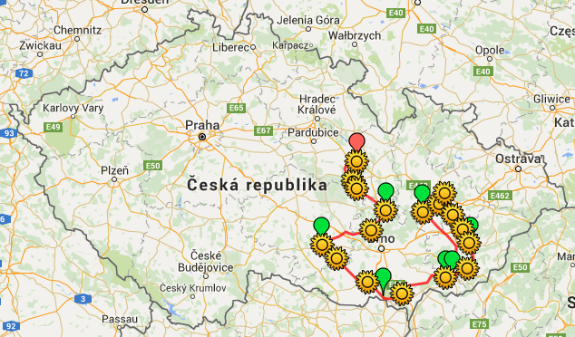 Trasa 29. ročníku - kliknutím si zobrazíte mapu v Google mapách