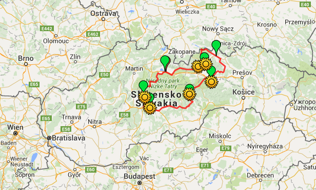 Trasa 31. ročníku - kliknutím si zobrazíte mapu v Google mapách