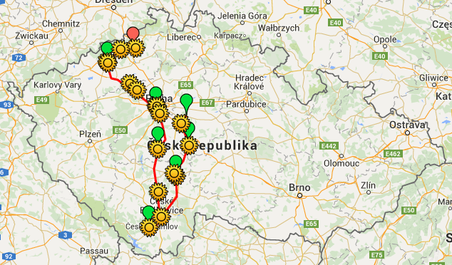 Trasa 4. ročníku - kliknutím si zobrazíte mapu v Google mapách