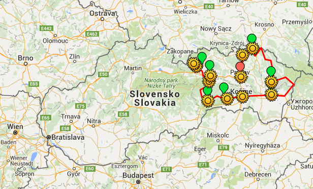 Trasa 5. ročníku - kliknutím si zobrazíte mapu v Google mapách