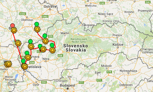 Trasa 8. ročníku - kliknutím si zobrazíte mapu v Google mapách