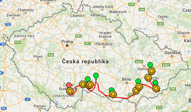 Trasa 9. ročníku - kliknutím si zobrazíte mapu v Google mapách